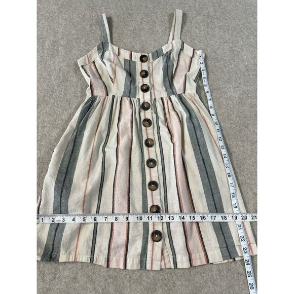 Shyanne Womens Sm Western Sundress Mini Linen Adjustable Straps Button Down - Picture 15 of 16